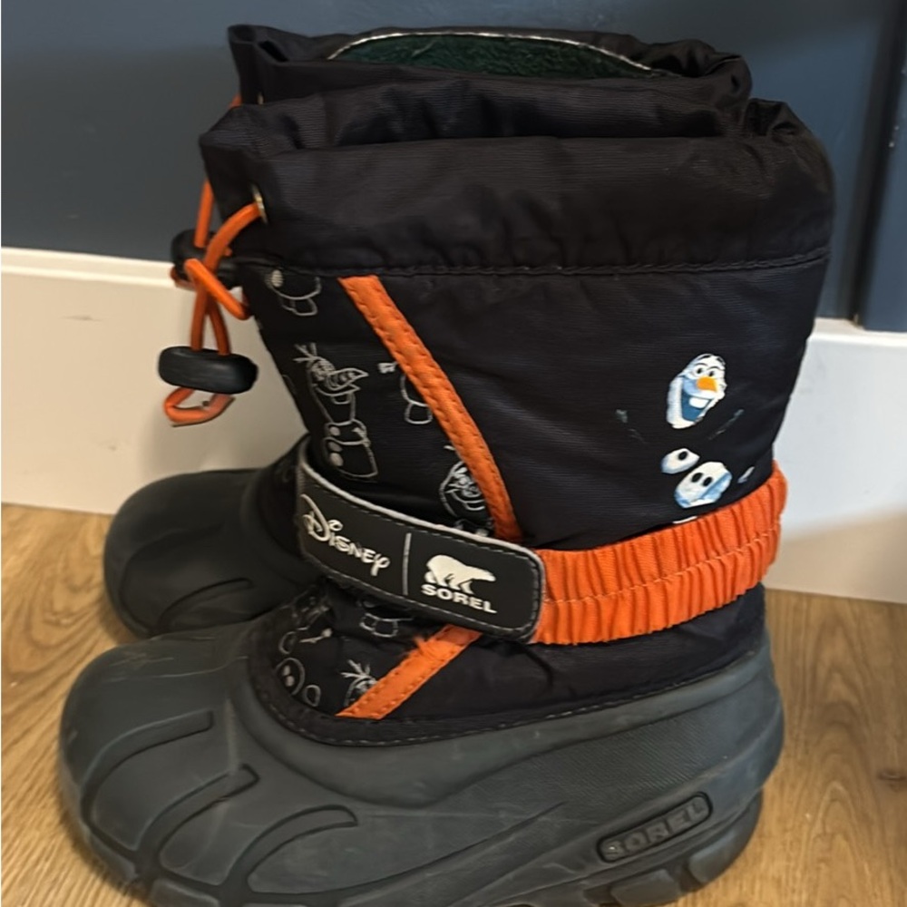 Sorel Black and Orange Kids' Winter Boots
